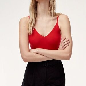 Talula Red Dalal Ribbed Bodysuit